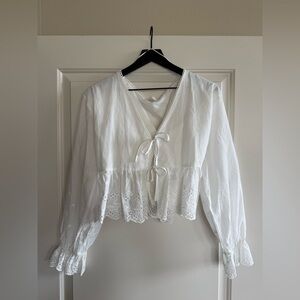 Lush Eyelet Tie-Front Top